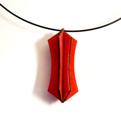 Plywood Lantern Necklace red £9.50 including postage