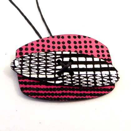 rectangle necklace pink/silver