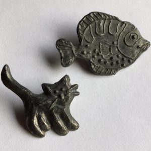 pewter brooch