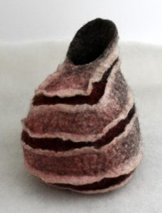 felt vessel made by Mandy Nash in Wales