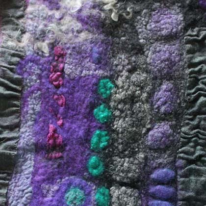 textures in nuno felt workshop, Ireland 2015
